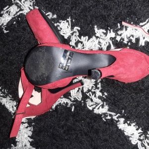 Red suede heels ITS GOID FOR ANY PARTIES N CHRISTMAS